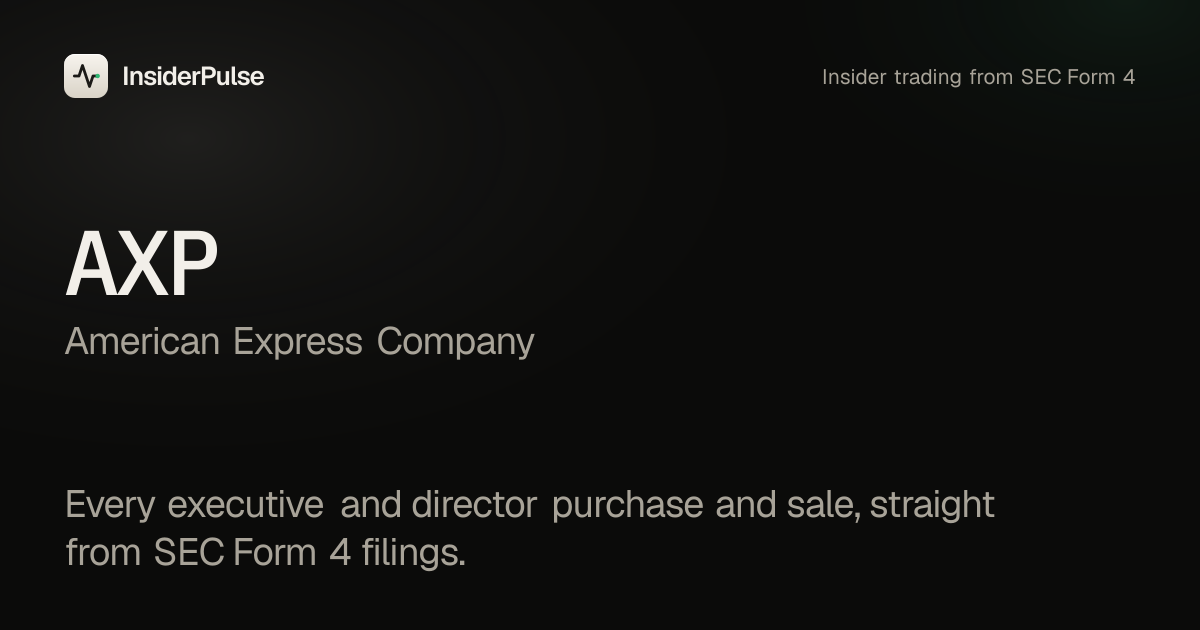 AXP Insider Trading: Buys & Sales — American Express Company · InsiderPulse